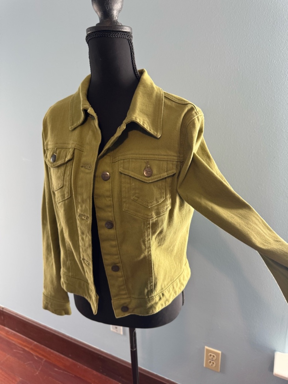 Metro Olive-Toned Denim Jacket